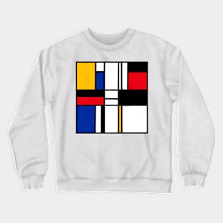 Mondrian Inspired Geometric Abstract Acrylic Painting XIV Crewneck Sweatshirt